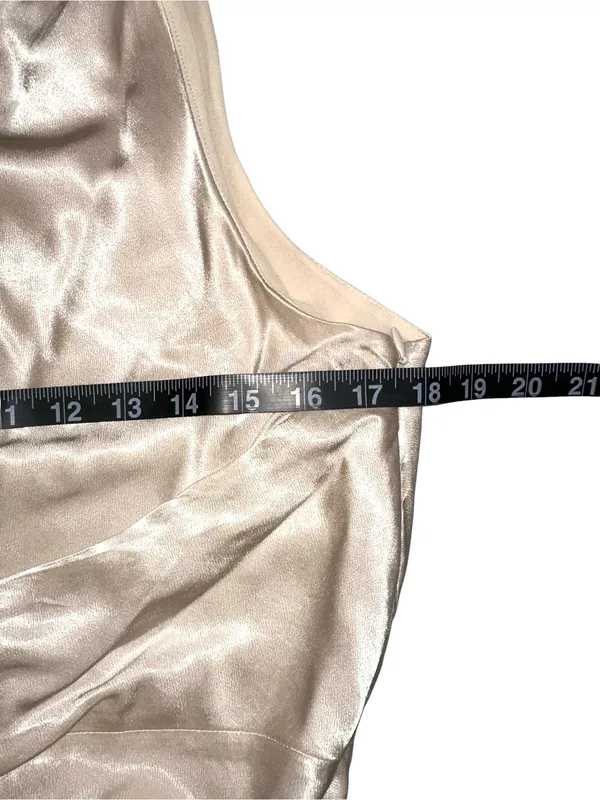 Meshki Calliope One Shoulder Satin Gown Maxi Dress LARGE in Champagne - Image 8