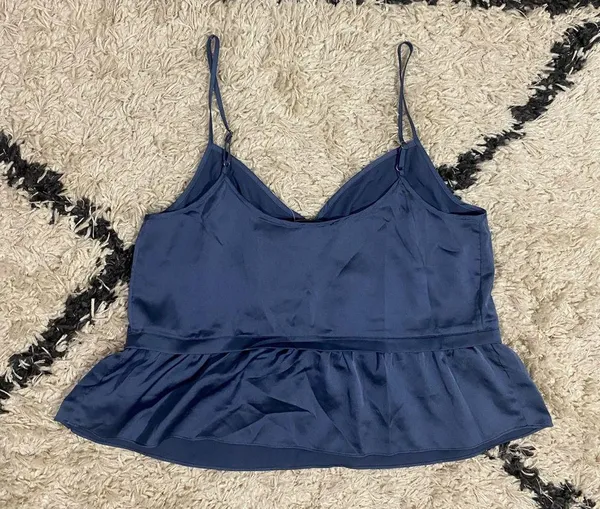 Abercrombie Navy Blue Satin Camisole Top NWT - Image 3
