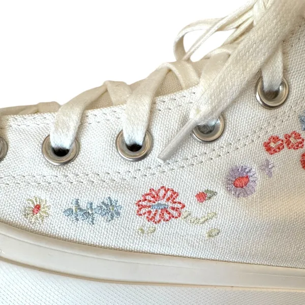 Converse Chuck Taylor All Star Lift Floral Embroidered‎ Hi Tops Women 8.5 - Image 2