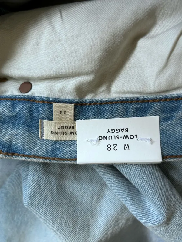 NWT‎ Madewell Low-Slung Baggy Jeans Hallstead Wash Rigid Size 28 - Image 9