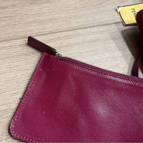 NWT Fendi Magenta Pink Leather Nylon Mini Shopper Tote with Change Purse - Image 5