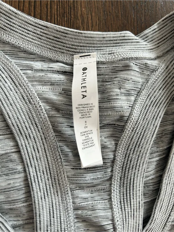 Athleta Momentum Tank Racerback Space Dye Heathered Gray - Size Small - Image 6