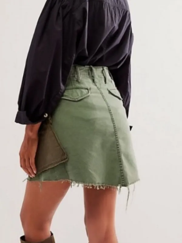 MOTHER The G.I. Jane Mini Skirt 24 Green - Image 2