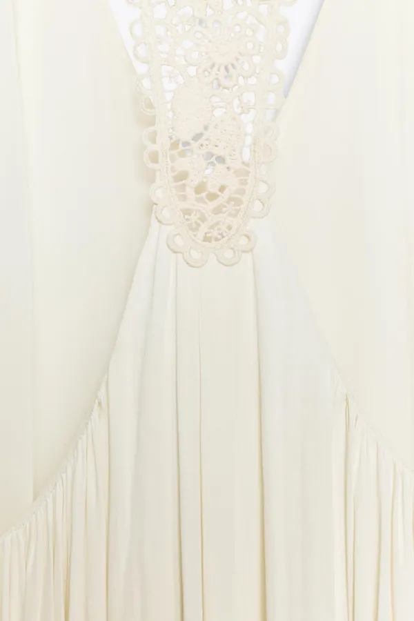 Zara Flowy Halter Maxi Dress in Soft Cream - Image 13