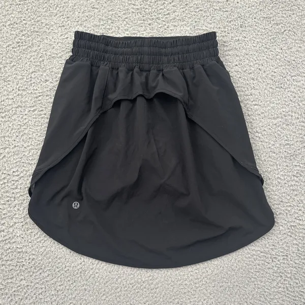Lululemon Hotty Hot Skirt Skort Black Athletic Athleisure Golf Women's 2 Tall - Image 2