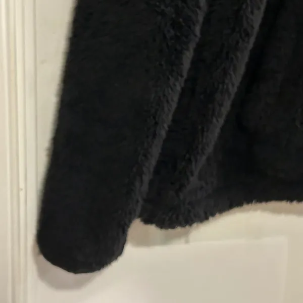 Victoria's Secret PINK Black Fuzzy Fleece Sherpa 1/4 Zip Pullover Jacket L‎ - Image 10