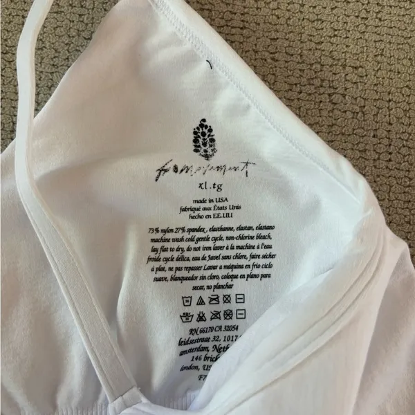 Free People Good Karma Ruched Crop Tank in White XL - Image 7