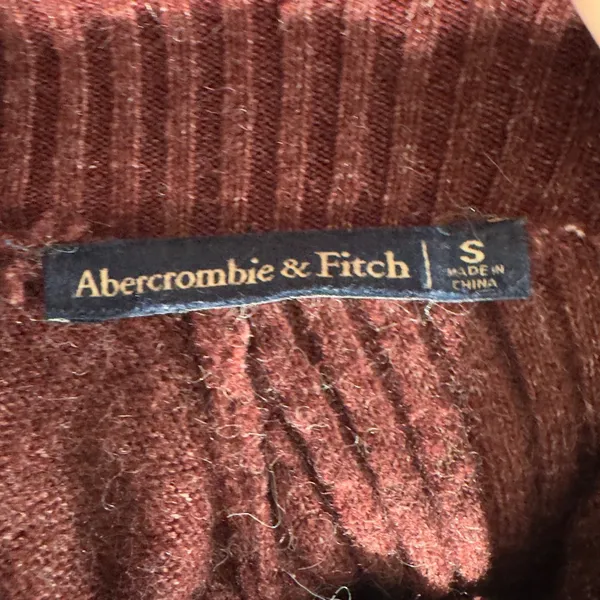 3275 | Y2K Abercrombie & Fitch Henley Sweater Dress Burgundy Women S - Image 8