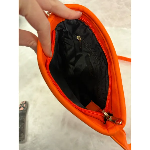 Olivia Miller Neon Orange Laser Cut‎ Glitter Crossbody Bag Womens Floral Small - Image 8