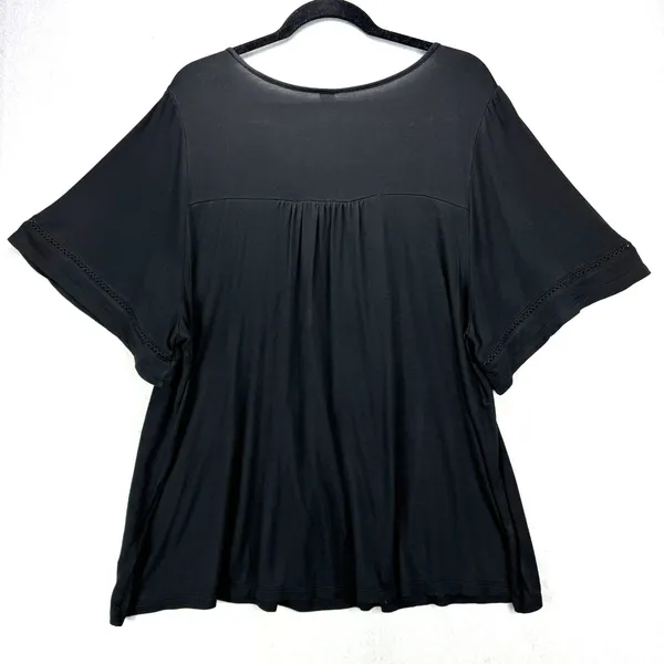 Old Navy Top Women's XXL Black Dressy Tee Shirt Babydoll Whimsygoth Boho Witchy - Image 2