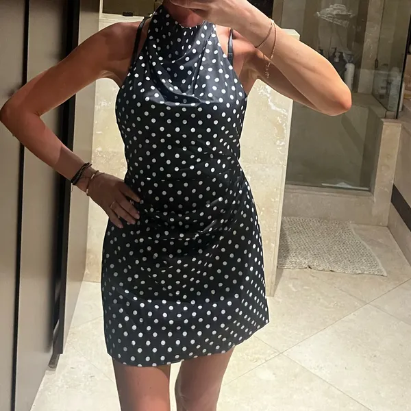 Black and White Polka Dot Dress - Image 4