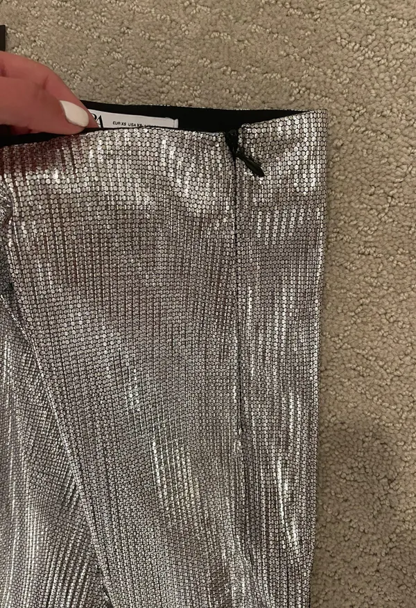 ZARA Metallic Flared Pants - Image 5