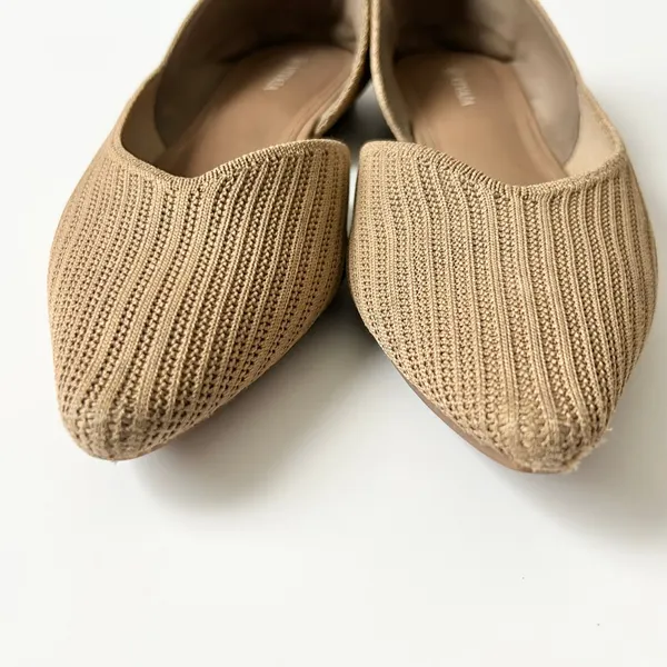 Vivaia Melia Pointed Toe Knit D'Orsay Flats Tan Sustainable Slip On EU 41 US 9.5 - Image 6