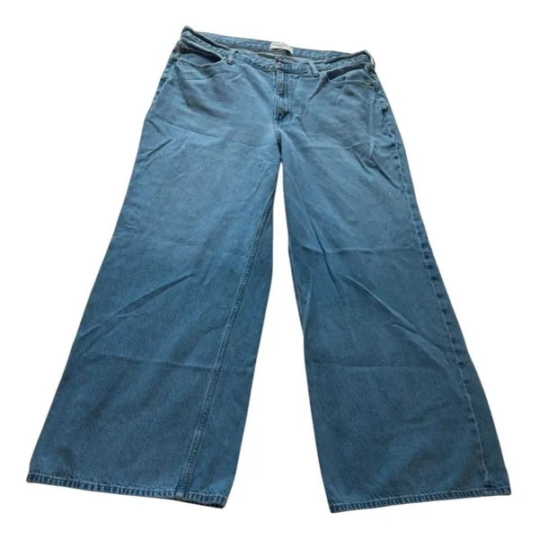 Abercrombie & Fitch High Rise Wide Leg Jeans Medium Wash Size 16 Regular - Image 2