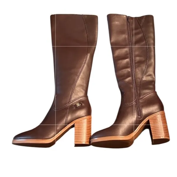 Gianni Bini Brown Odettee Memory Foam Block Heel Knee High Boots(Size 5M) - Image 4