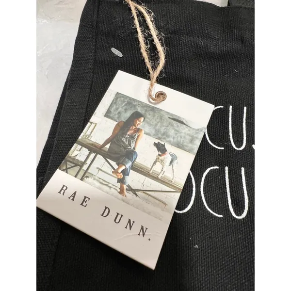(2) Rae Dunn Small Canvas Black Hocus Pocus Tote Bag NWT - Image 4