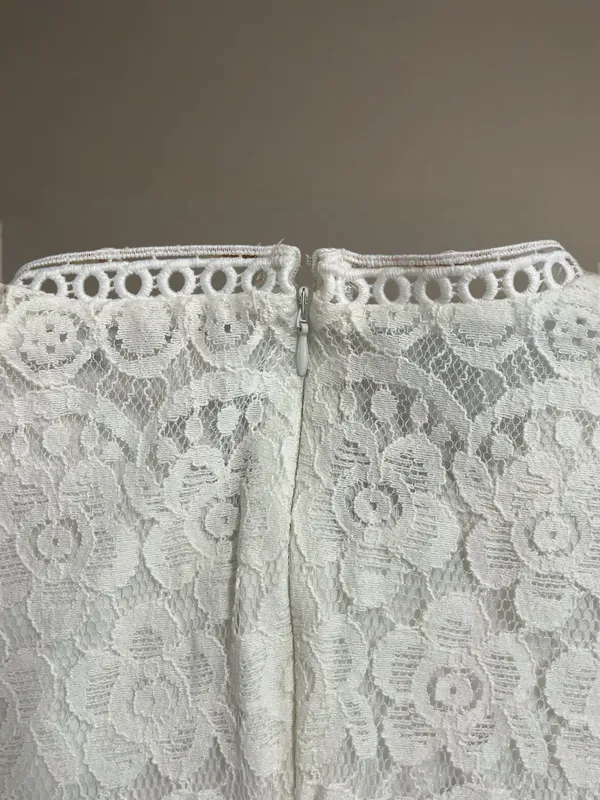 🦢 Blu Pepper Off-White Floral Lace Dress | Women’s Sz Med - Image 5