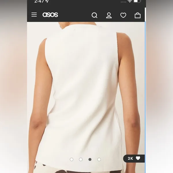 ASOS DESIGN knit SMALL structured asymmetric 5-button front vest cardigan sweate - Image 8