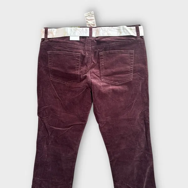 Vintage Y2K Old Navy Low Rise Brown Boot Cut Stretch Velour Pants Size 8 NWT - Image 6