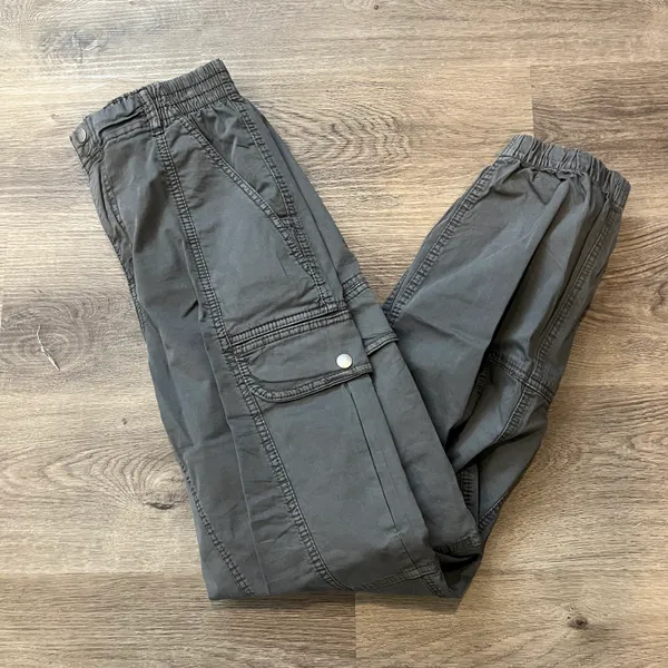 Gray Cargo Bubble Pants - Image 2