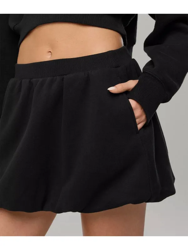 AE OFFLINE By Aerie Cloud Fleece Bubble Skort American Eagle NWT Black Large - Image 6