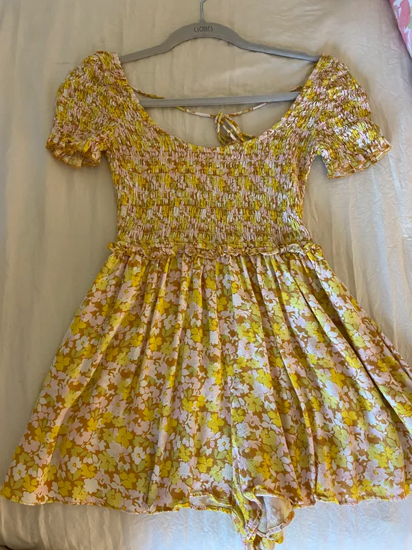 Urban Outfitters Yellow Floral Romper - Image 2