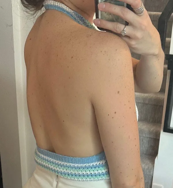 Blue Mint And White Crochet Crop Top Multiple - Image 2