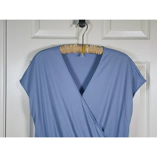 Halara Waffle Knit Wide Leg Jumpsuit Size XL Blue Minimal Casual Vacation Resort - Image 5