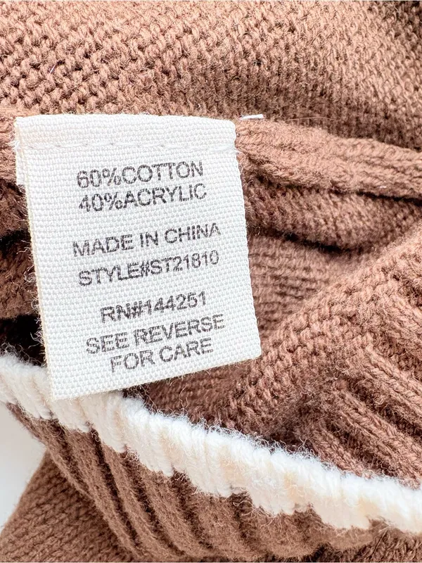 Jessica Simpson Sunday Funday Brown Crewneck Sweater with Football Motif Medium - Image 5
