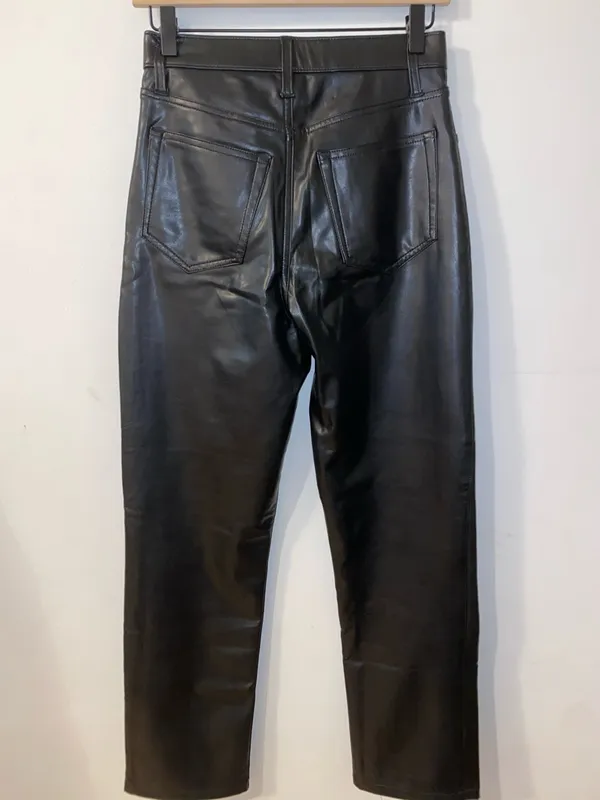 Abercrombie & Fitch The 90’s Straight Ultra High Rise Faux Leather Pants Size 4 - Image 6