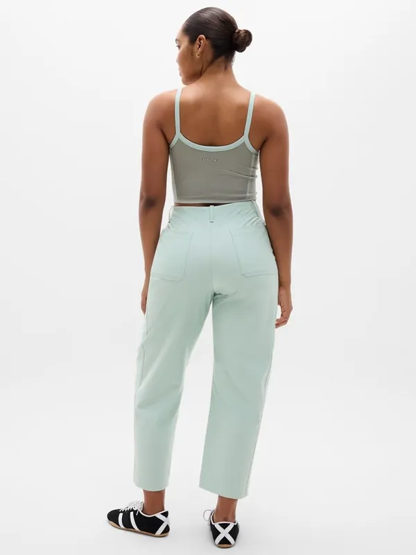 New Athleta 8 Skyline High Rise Barrel Leg Pant Current Blue Size 8 Regular - Image 6