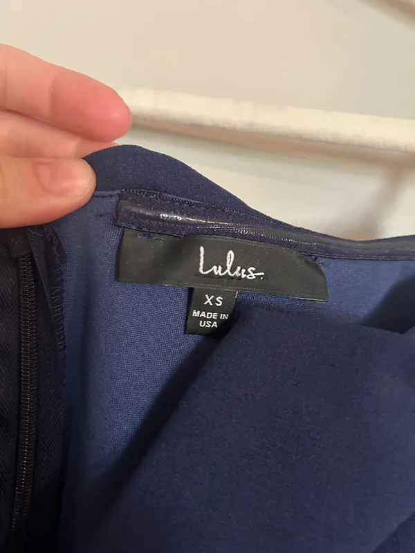 Lulus Navy Strapless Jumpsuit - Image 3