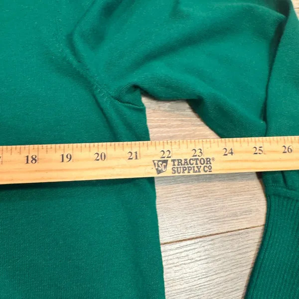 Cato‎ Green Knit Sweater Crew Neck Sz XLarge XL Puff Sleeve Ribbed Cuff Pullover - Image 5