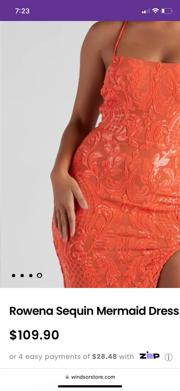 Bright orange Windsor prom dress - Image 3
