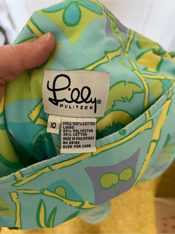 Lilly Pulitzer Aqua Tropical Print Mini Skirt with Green & Yellow Accents - Image 7