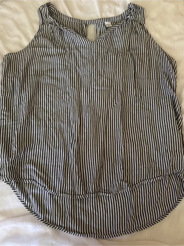Coastal grandma flowy nautical stripe tank / Old Navy Black XL - Image 3