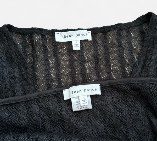 Bear Dance Black Sheer Knit Cover Up Two-Piece Set - Image 6
