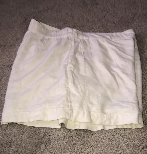 Abercrombie Cream Linen Shorts Large - Image 10