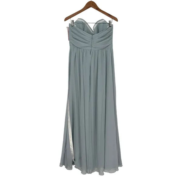 After Six Strapless Pleated Surplice Chiffon Maxi Dress With A-Line Skirt - Image 11