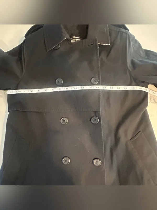 Vintage London Fog Double Breasted Trench Coat Black Womens 8P - Image 4
