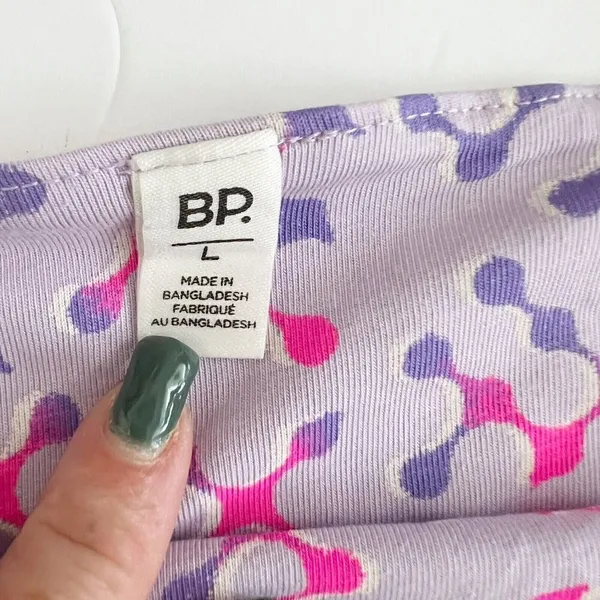NEW BP. Nordstrom Purple Geometric Crop Tube Top L Retro Boho Strapless LARGE - Image 7