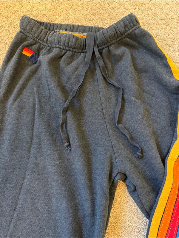 Avia Aviator Nation Gray Jogger Sweatpants with 5 Side Stripes - XS - Image 5
