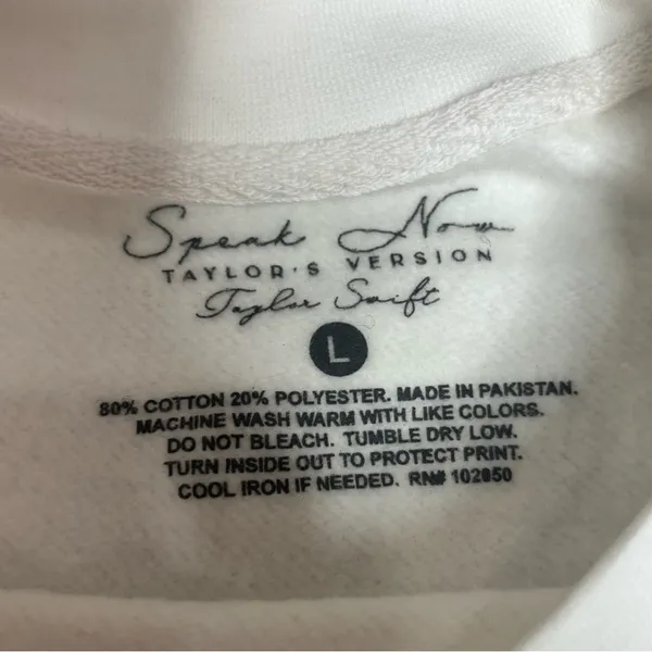 Taylor Swift Speak Now Taylors version crewneck Sweatshirt white purple Large - Image 4