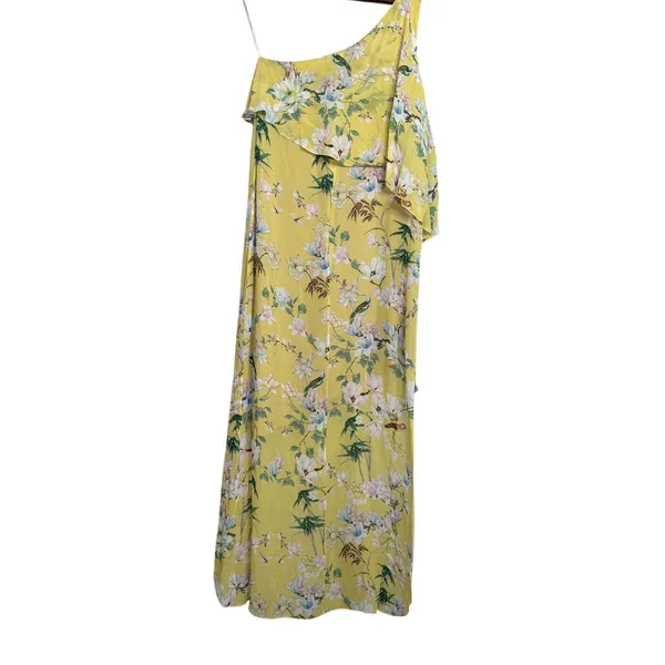 Slate & Willow Floral One Shoulder Hi Low Popover Bodice Maxi Dress 4 Yellow - Image 6