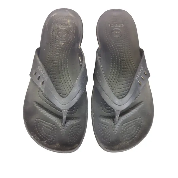 Crocs Womens Kadee Flip Flops Thong Sandals Black 9 Comfortable Casual‎ 14177 - Image 3