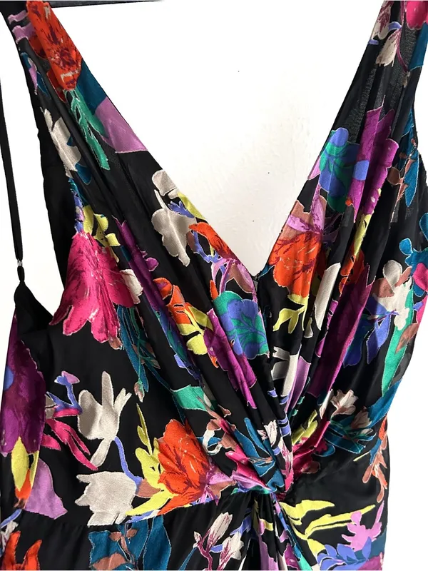 Astr Alivia Floral-Print Backless Mini Dress Large NWT Hoco Tropical - Image 4