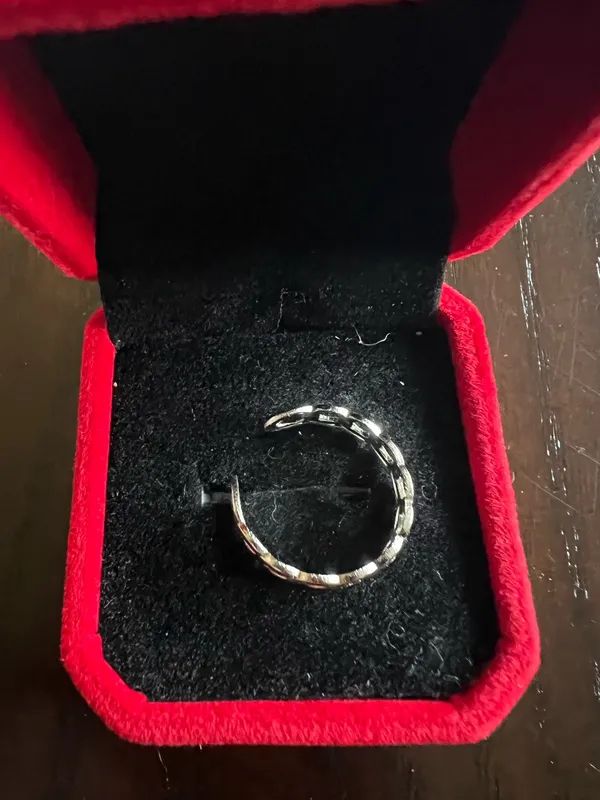 Gorgeous Stainless Steel Silver Adjustable Ring Size 7 - Image 3