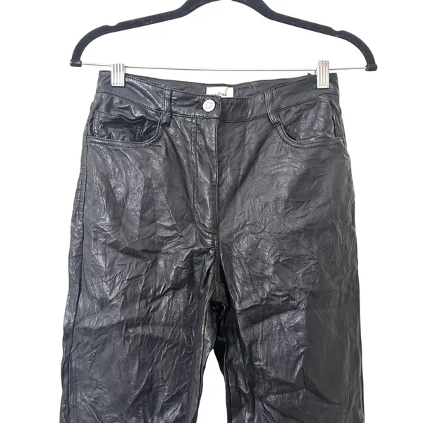 ARITZIA Wilfred Crinkle Faux Leather Pant Black Sz‎ 4 - Image 4