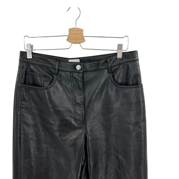Aritzia Wilfred The Melina Pants‎ High Waisted Vegan Leather Black Size 12 - Image 4