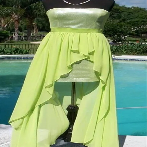 Cache Apple Green Sequin Encrusted Strapless Event New HiLow Dress Lined $218 NWT - Image 6